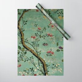 Antique 18th Century Blooming Camellia Garden Botanical Wrapping Paper