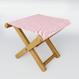 Pink and White Greek Key Liquify Folding Stool