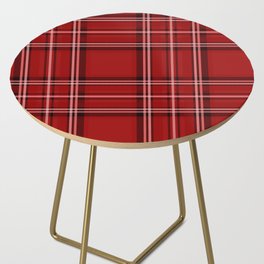 Red Scottish Tartan  Side Table