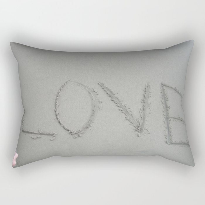 Love letters in the sand Rectangular Pillow