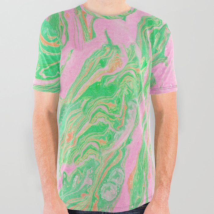 Pink and green graphic tees 2025