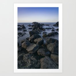Volcanic rocks in Atlantic ocean Art Print | Coastine, Atlanticocean, Waves, Nature, Sunset, Tenerife, Seascape, Evening, Spain, Shore 