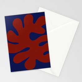 Red rooster Matisse cut-out on aquamarine Stationery Card