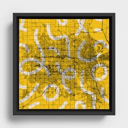 Omaha, USA - City Map Drawing Framed Canvas