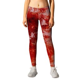 Crimson Stained - Red and pink textured abstract Leggings | Acrylic, Crimson, Rage, Redabstract, Pinkabstract, Abstractpainting, Pinkandred, Bloodstained, Mixedmedia, Painting 