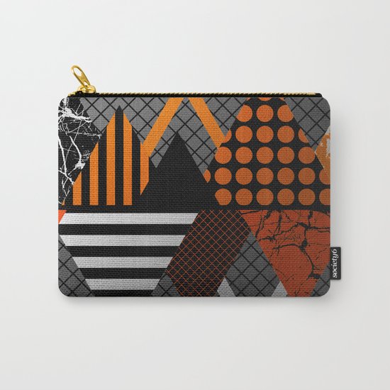 Industrial Geometry - Metallic, geometric, bronze, silver and gold, textured, patterned artwork Carry-All Pouch