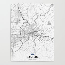 Easton, Pennsylvania, United States - Light City Map Poster