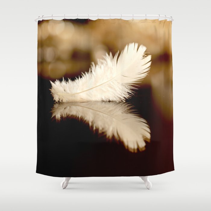 White Feather Beautiful Reflection #decor #society6 #buyart Shower Curtain