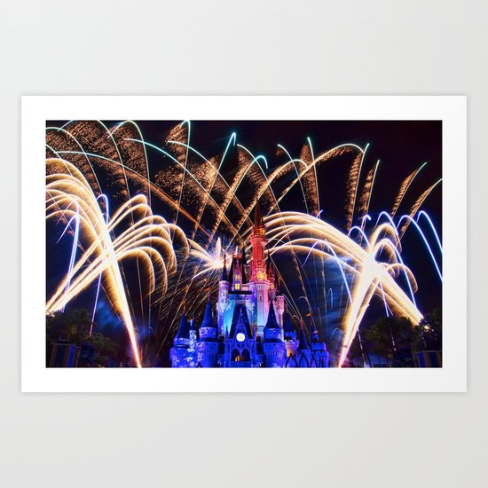 Walt Disney World Christmas Eve Fireworks Art Print