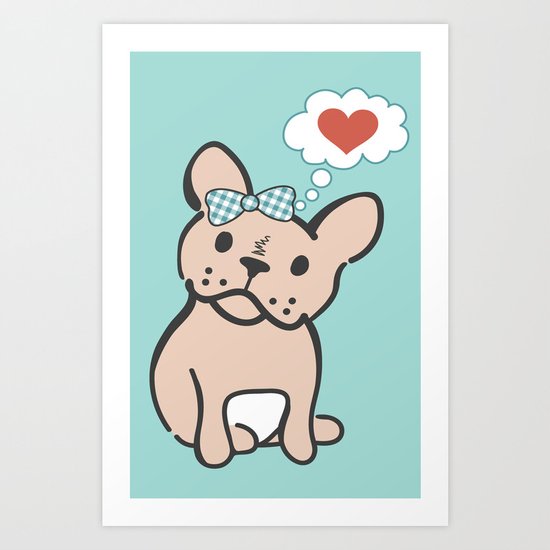 French Bulldog Love Art Print
