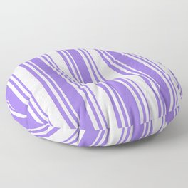 [ Thumbnail: Purple and Lavender Colored Striped Pattern Floor Pillow ]