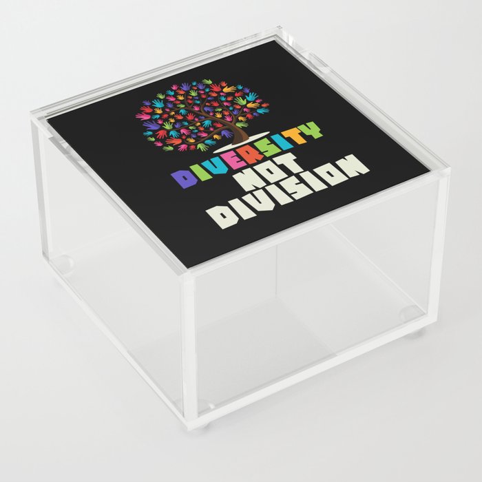 Diversity not Division Peace Love Inclusionn Human Rights Acrylic Box