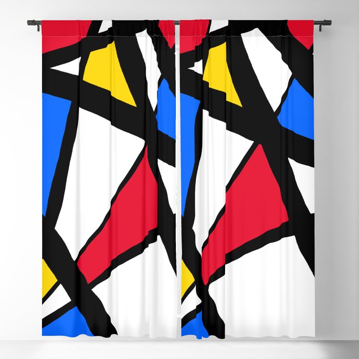 Red, Yellow, Blue Primary Abstract Blackout Curtain