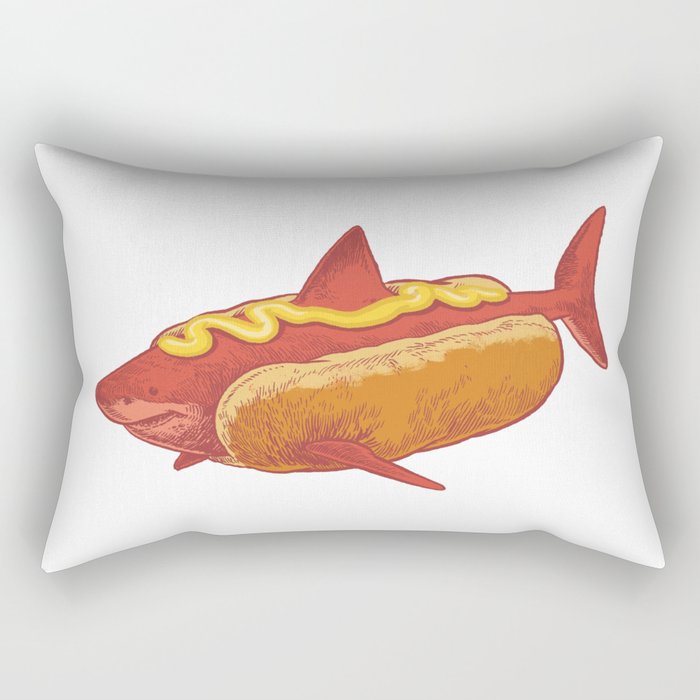 Mustard shark Rectangular Pillow
