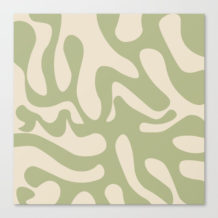 Midcentury Abstract Art - Pearl and Sage Canvas Print