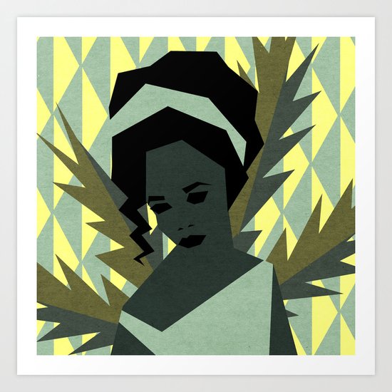 The shy girl Art Print