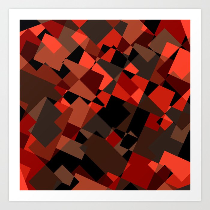 Peekaboo 2 Abstract Digital Art Trendy Modern Colors From Rectangles Art Print By Softart4u