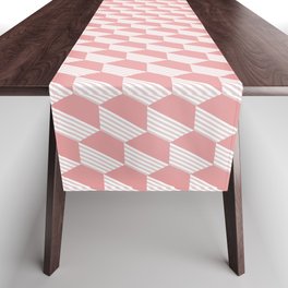 Pink Hexagonal Pattern Table Runner