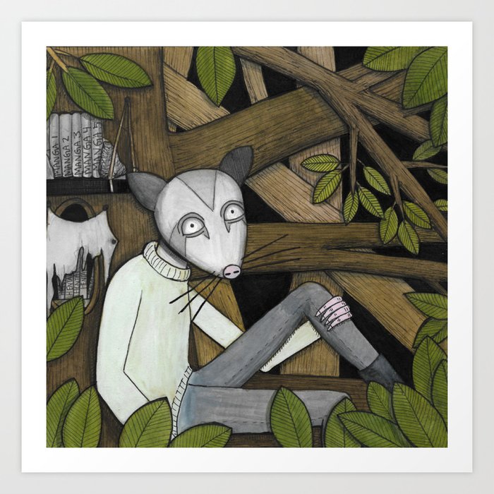 Possums Enjoy Manga Art Print