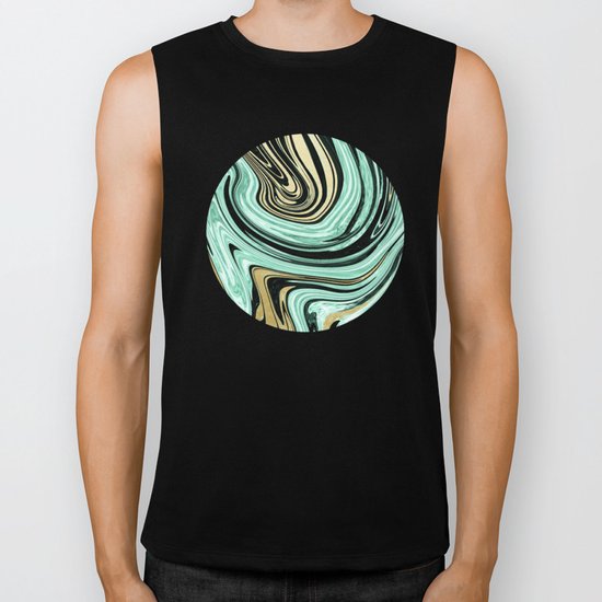 MARBELLOUS IN MINT AND GOLD Biker Tank
