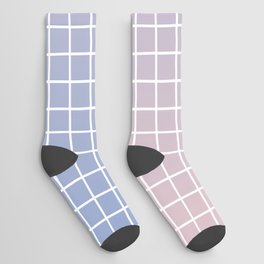 Pastel Gradient Grid Socks