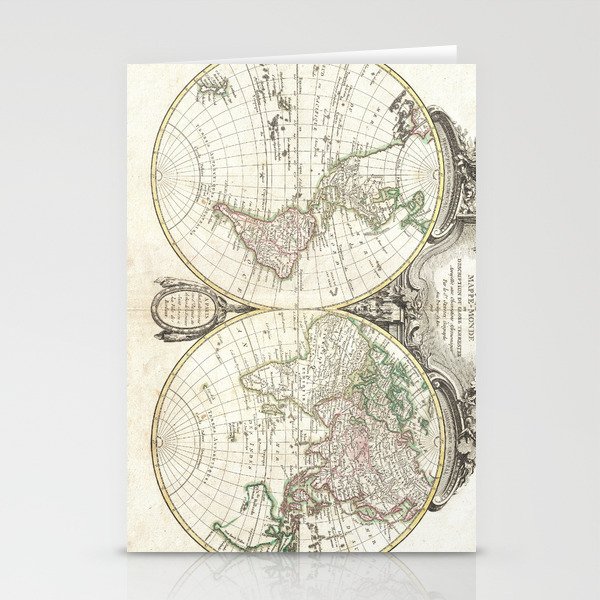 Vintage Map Of The World 1775 Cards 