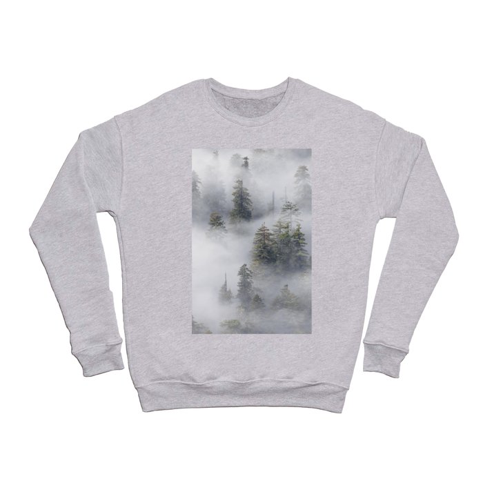 Forest In The Sky - Redwood National Park Foggy Trees Crewneck Sweatshirt