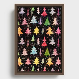 Fun Christmas Trees Framed Canvas