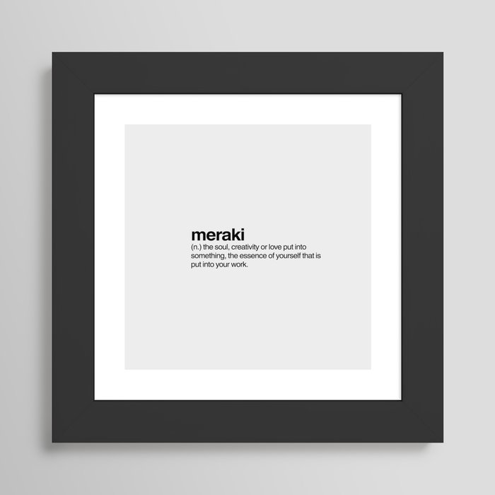 Meraki Framed Art Print by onomatophilia | Society6