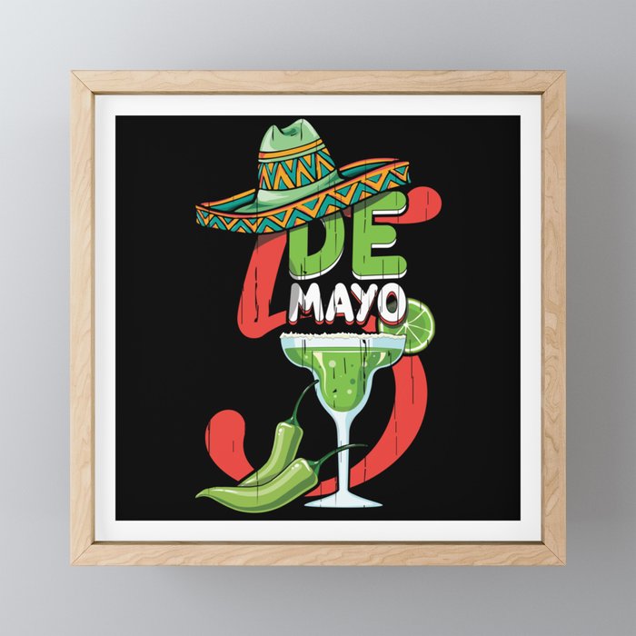 Margarita Tequila Mexican Mexico Cinco De Mayo Framed Mini Art Print
