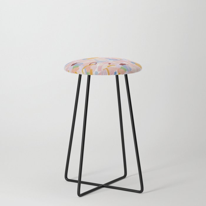 Abstract Playful Shapes Counter Stool
