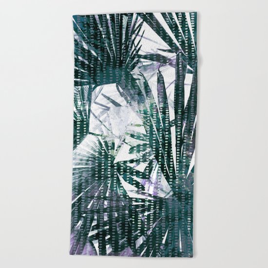 Fan Palms Theme Beach Towel