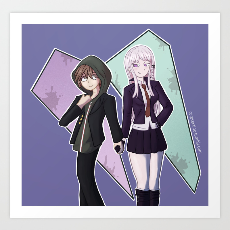 Makoto Naegi And Kyoko Kirigiri Art Print By Corpseraine Society6 The sidestory makoto naegi's worst day ever confirms this. makoto naegi and kyoko kirigiri art print by corpseraine