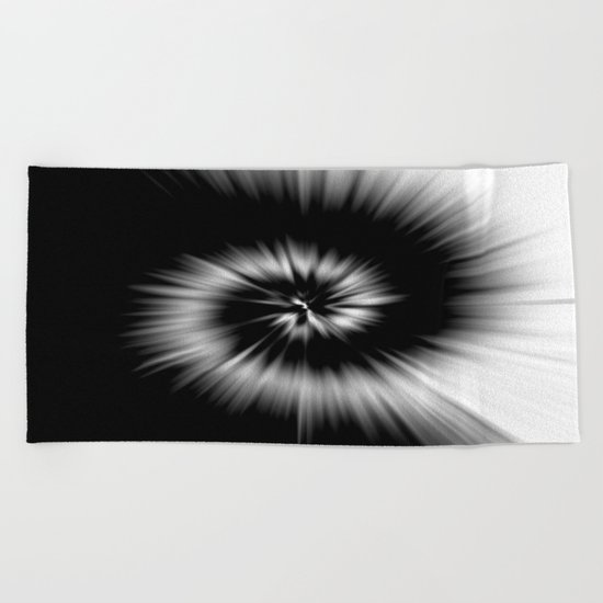 TIE DYE #1 (Black & White) Beach Towel