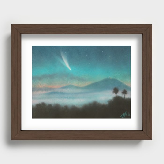 Incoming Fog with Comet  Recessed Framed Print