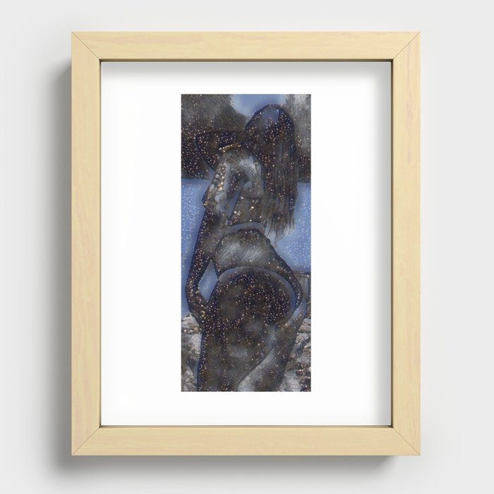 Big Booty Pinup in Space Recessed Framed Print