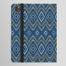 Blue textured Aztec pattern iPad Folio Case