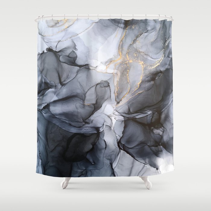 Calm But Dramatic Light Monochromatic Black Grey Abstract Shower