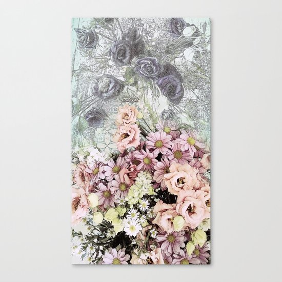 Delicate dreamy pastel floral Canvas Print