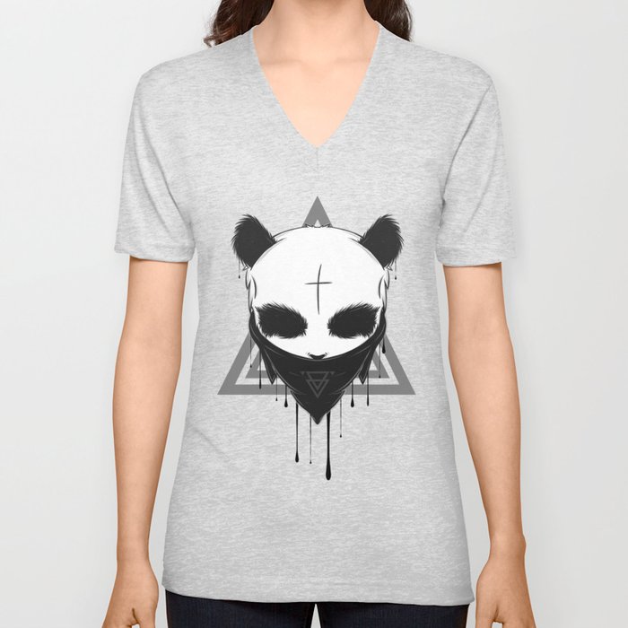 Gangster Panda V Neck T Shirt