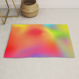 Abstract rainbow soft cloud background in pastel colorful gradation. Area & Throw Rug