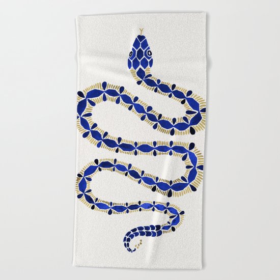 Navy & Gold Serpent Beach Towel