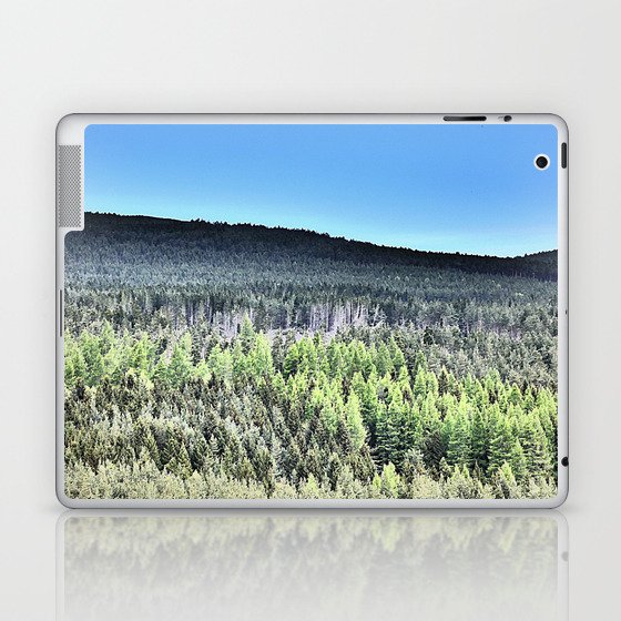 Scottish Highlands Spring Pine Forest Tree Top View, in I Art. Laptop & iPad Skin