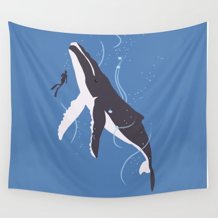 Humpback Whale and Human Wall Tapestry