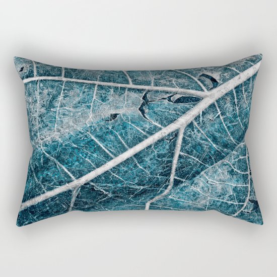 Frozen Winter Leaf Rectangular Pillow