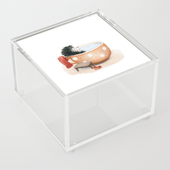 Cute hedgehog take a bath Acrylic Box