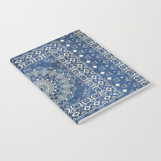Old Bookshop Magic Mandala in Blue Notebook