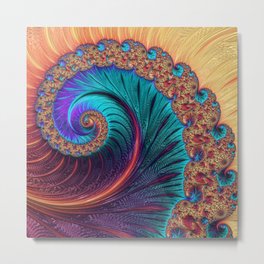 Bejewelled Spiral Metal Print | Energy, Dynamic, Colors, Colours, Decorative, Abstract, Pop Art, Pretty, Modern, Digital 