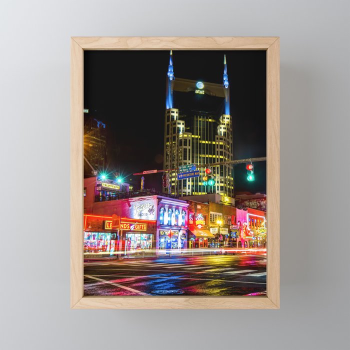 This District - Nashville Lower Broadway Skyline Framed Mini Art Print