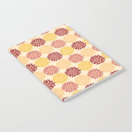 autumnal yellow orange red sea anemone nautical medallion Notebook